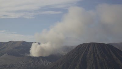 Time lapse of Volcanoes spewing volcanic ash at Bromo Tengger Semeru National Park