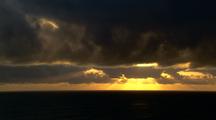 Ocean Storm Clouds Time Lapse At Sunrise