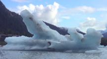 Camera Passes Crazy Shaped Icebergs