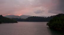 Sunset Over The Magic River Resevoir In Malaysia.