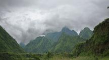 Time-Lapse Of Clouds Rising Off The Mountains Above Tatopani Valley