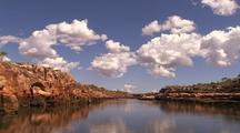 Travelling Up Coastal River Red Rock Banks, Kimberley