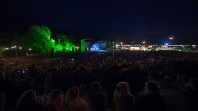 Main stage at Green Man festival 2012 with crowd in foreground