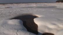 Lake Superior South Shoreline In Winter, Sand, Ice, Snow