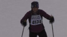 American Birkebeiner, Skiers Climbing Long, Sloping Hill In Woods