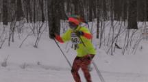 American Birkebeiner, Skiers Coming Up Hill, One In Colorful Suit, Yellow Hat