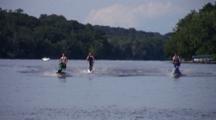 Jet Skis On River, Moving Toward Camera