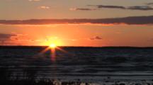 Lake Michigan Shoreline, Sunset, Grasses Blowing, Green Bay