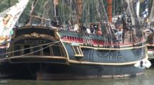 Hms Bounty, Tall Masted Sailing Ship Anchored In Harbor