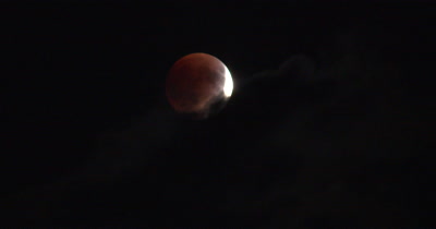 Lunar Eclipse,Clouds Moving Across Last Crescent of Moon,Full Moon,Super Moon