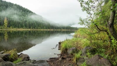 Trillium Lake with Mt. Hood in the Fog