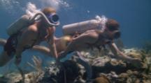 Divers Explore Coral Reef